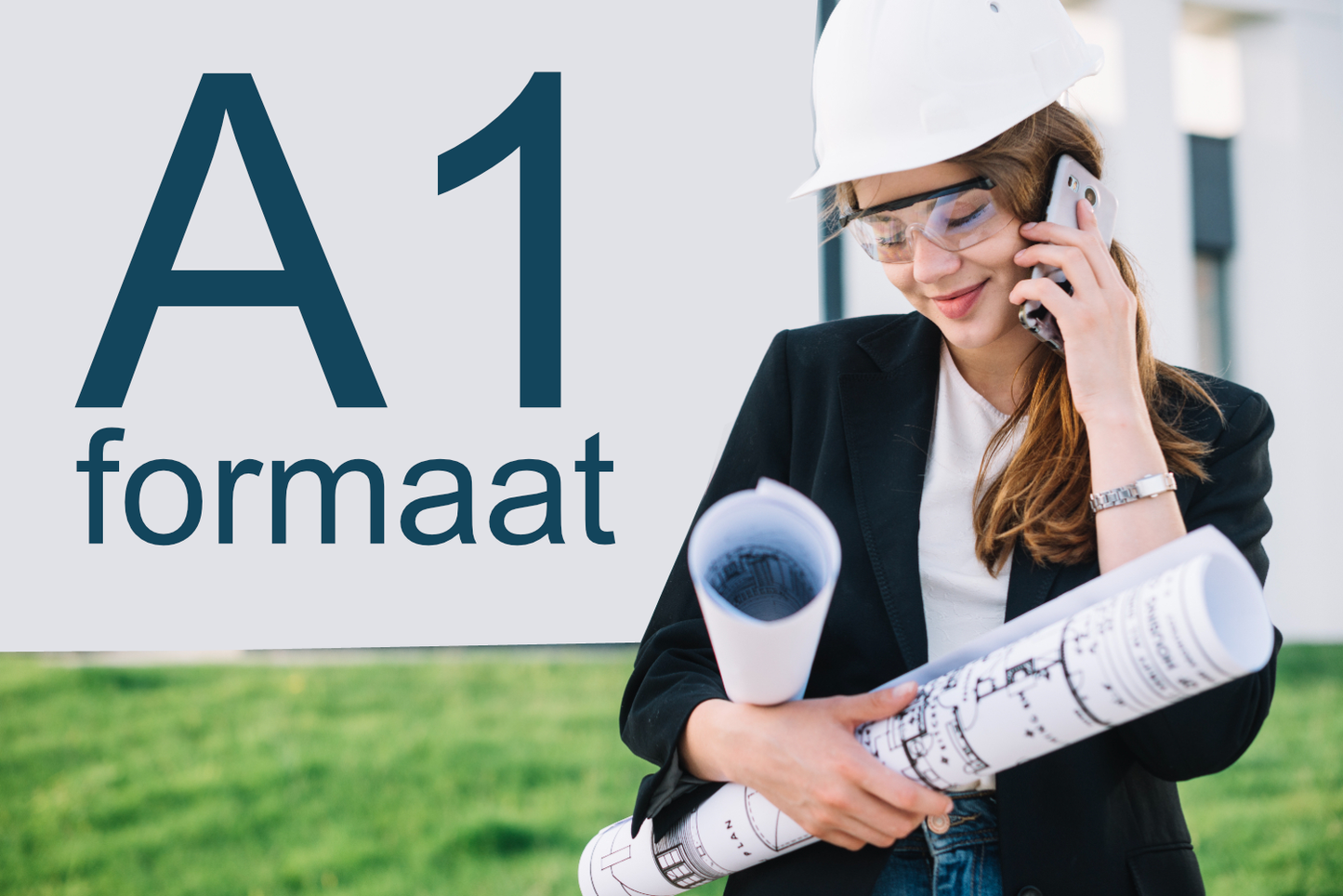 A1 bouwplan afgedrukt voor architecten en aannemers